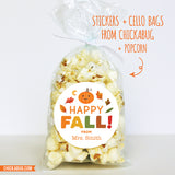 Smiling Pumpkin "Happy Fall!" Stickers