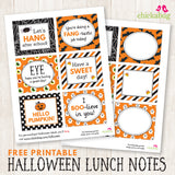 Free Printable Halloween Lunch Notes (INSTANT DOWNLOAD)