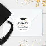Black Cap "Graduate" Graduation Stickers