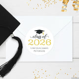 Black Cap Class of 2026 Graduation Stickers