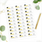 Gold Class of 2026 Graduation Address Labels