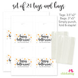 Candy Corn "Happy Halloween" Paper Tags and Bags