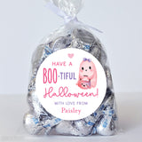 Pink Ghost "Boo-tiful Halloween" Stickers