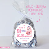 Pink Ghost "Boo-tiful Halloween" Stickers