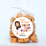 "Point Your Feet" Dancer Halloween Stickers - Dark Hair