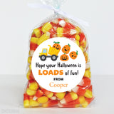 Dump Truck and Pumpkins Halloween Stickers