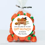 Pumpkins "Just Rolling By" Halloween Stickers