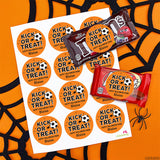 "Kick Or Treat" Soccer Halloween Stickers