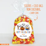 School Ghosts Halloween Stickers