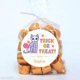Skeleton Cat Pink Halloween Stickers
