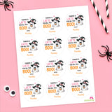 "Thanks a LATTE for All You BOO" Pink Halloween Stickers