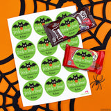 Trick or Treat Bat Halloween Stickers (Green)