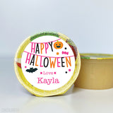 Pink Happy Halloween Banner Stickers