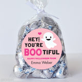 Pink "Hey! You're BOOtiful" Halloween Stickers