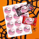 Pink "Hey! You're BOOtiful" Halloween Stickers