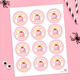 Pink Pumpkin Halloween Stickers