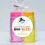 Cute Ghost "BOO-bles" Halloween Bubble Stickers