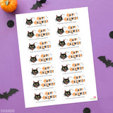 Vintage Cat Halloween Labels