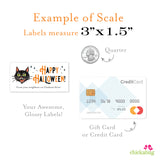 Vintage Cat Halloween Labels