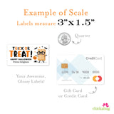 "Trick or Treat" Bats Rice Treat Halloween Labels