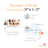 "Trick or Treat" Halloween Snack Labels