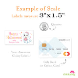 Cute Pink Ghost Halloween Labels