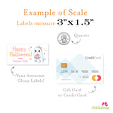 Cute Pink Ghost Halloween Labels
