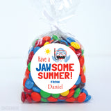 "JAWsome Summer" Shark Last Day of School Stickers