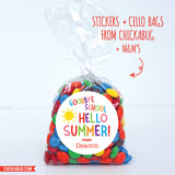 "Goodbye School, Hello Summer" Last Day of School Stickers