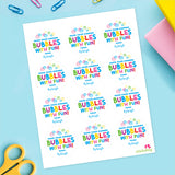 Bubbles Last Day of School Stickers