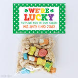 "I'm Lucky To Have You In My Class" St. Patrick's Day Paper Tags and Bags