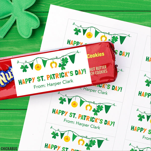 St. Patrick's Day Banner Gift Labels