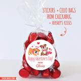 English Bulldogs Valentine's Day Stickers