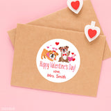 English Bulldogs Valentine's Day Stickers