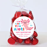 "I Like You Alotl" Valentine's Day Axolotl Stickers