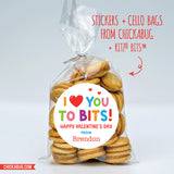"I Love You To Bits" Valentine's Day Stickers