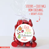 "I JUICE You To Be My Valentine" Stickers