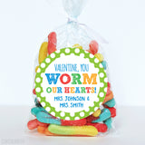 "You Worm My Heart" Valentine's Day Stickers