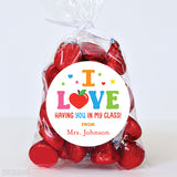 "I Love Having You in My Class" Valentine's Day Stickers