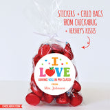 "I Love Having You in My Class" Valentine's Day Stickers