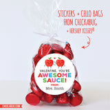 "Awesome-sauce" Applesauce Valentine's Day Stickers