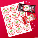 Dinosaur Valentine's Day Stickers