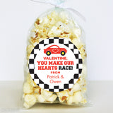 Race Car Valentine's Day Stickers
