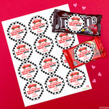 Race Car Valentine's Day Stickers