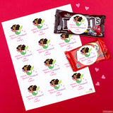African-American Mermaid Valentine's Day Stickers