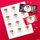 Mermaid with Brown Hair Valentine's Day Stickers