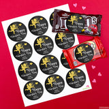 Gold Cupid Valentine's Day Stickers