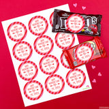 Heart & Arrow Valentine's Day Stickers - Red