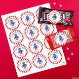 Robot Valentine's Day Stickers