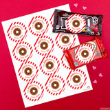 Donut Valentine's Day Stickers - Red